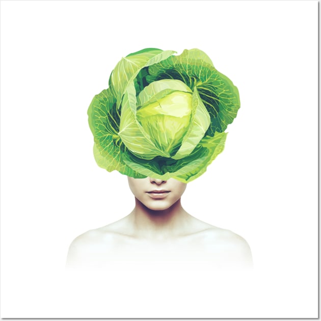 Cabbage head portrait Wall Art by reesea